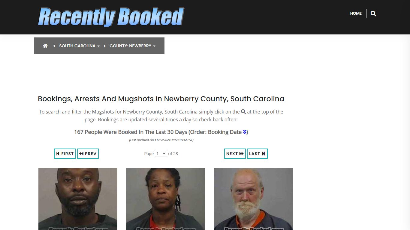 Bookings, Arrests and Mugshots in Newberry County, South Carolina