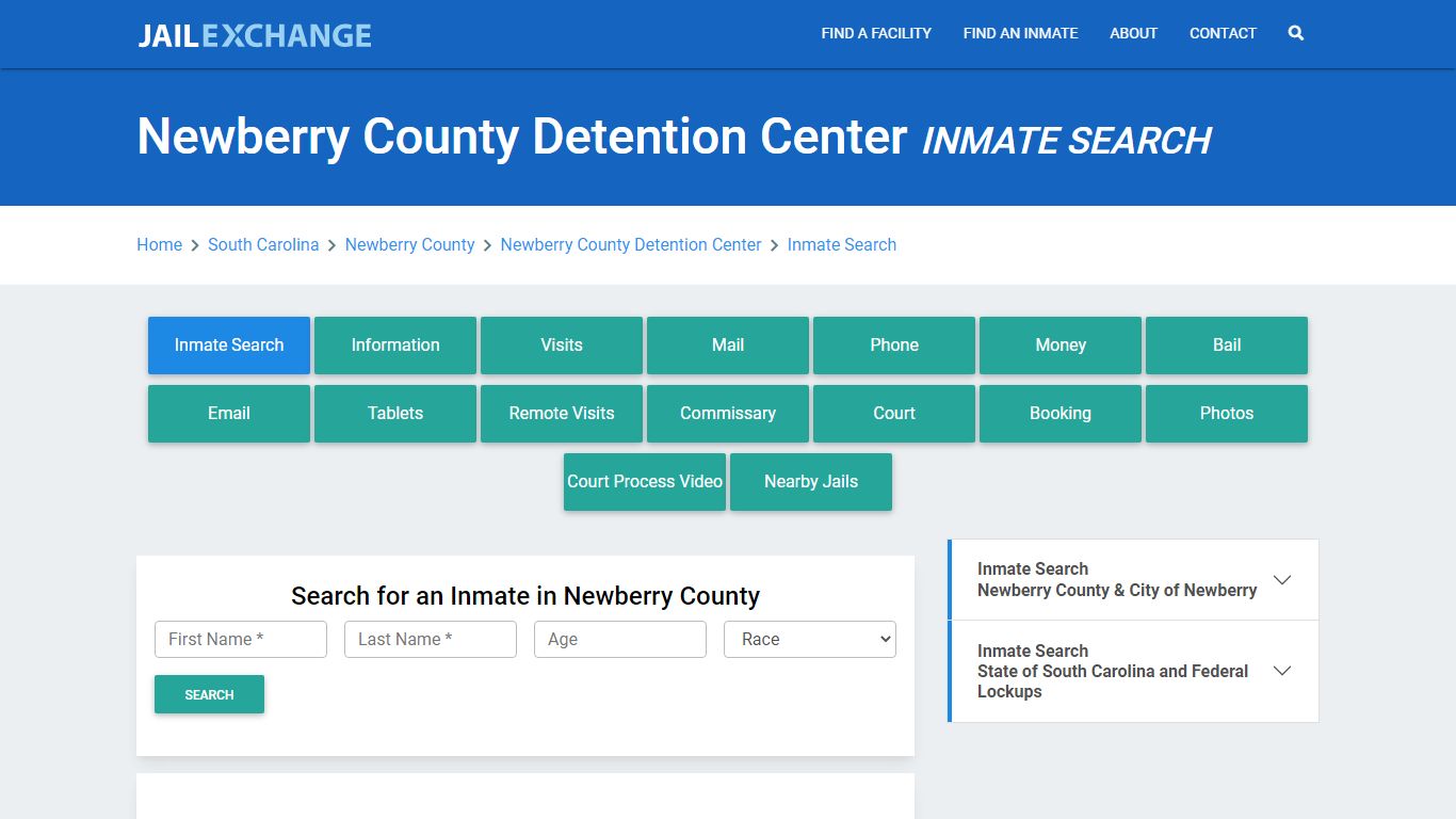 Newberry County Detention Center Inmate Search - Jail Exchange