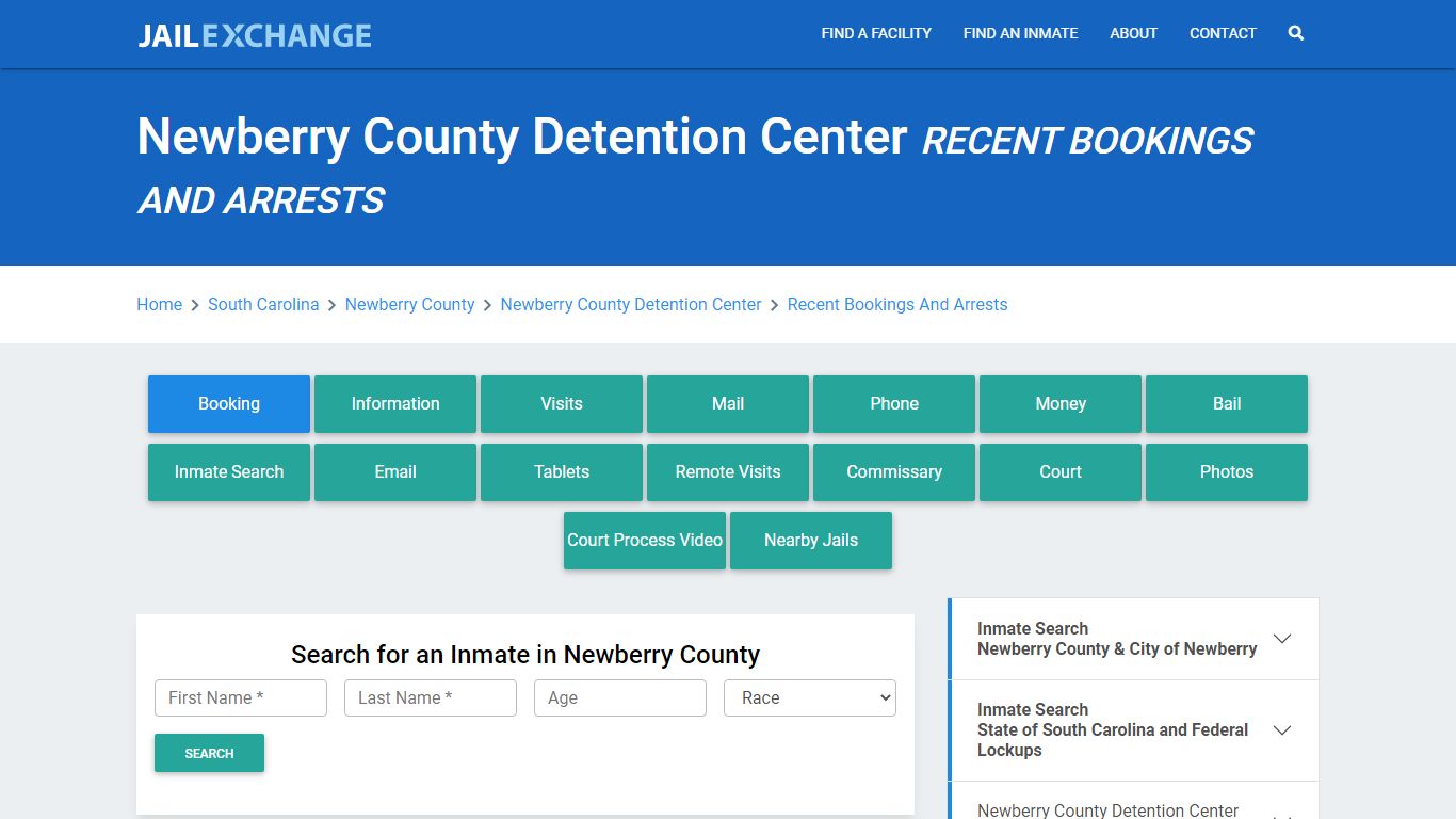 Newberry County Detention Center Recent Bookings And Arrests