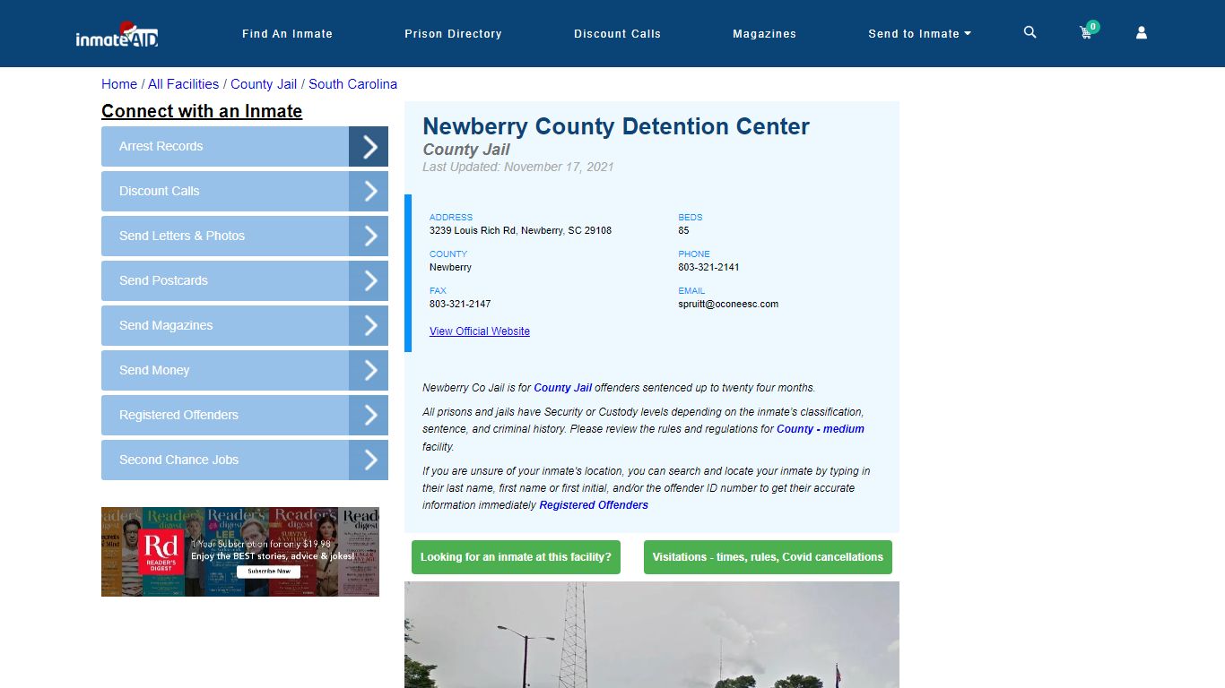 Newberry County Detention Center - Inmate Locator - Newberry, SC